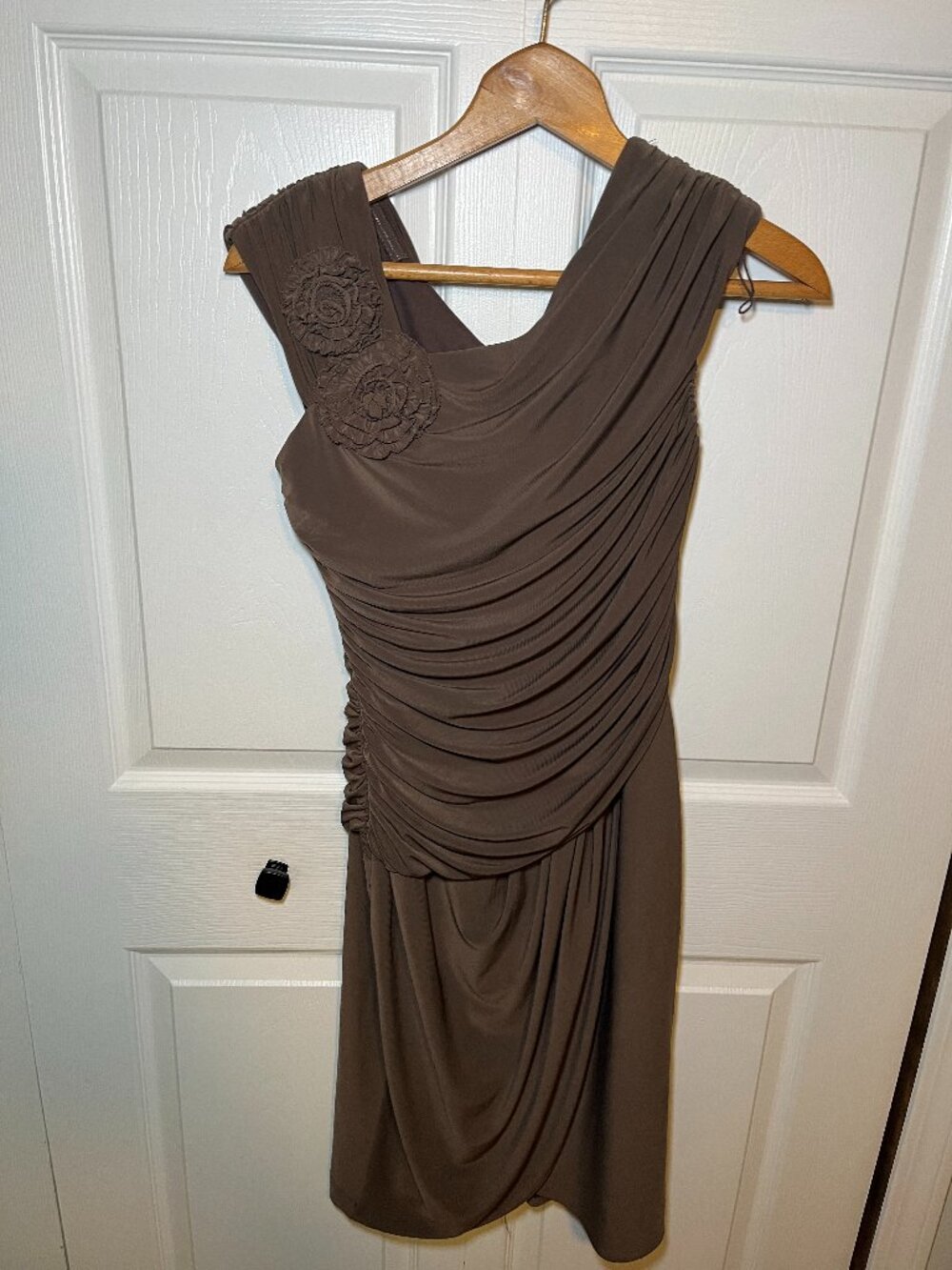 Adrianna Papell Brown Ruched Cocktail Dress Size 10 NWT